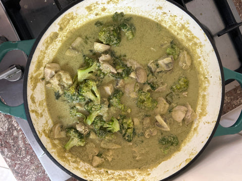 Thai green Chicken, Mushroom and Brocoli Curry